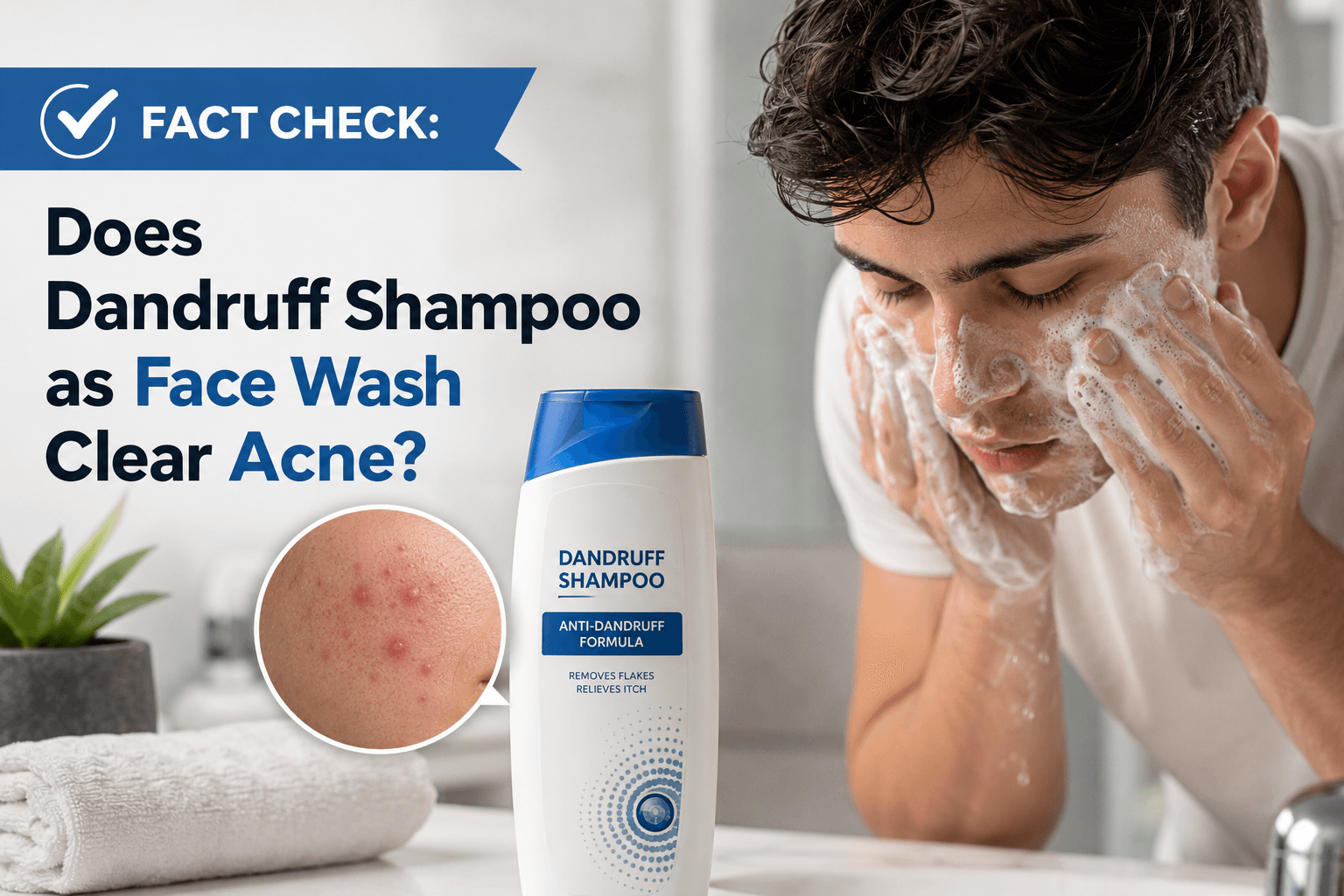 Vérification : L'utilisation de shampoing antipelliculaire comme nettoyant pour le visage élimine-t-elle l'acné ?