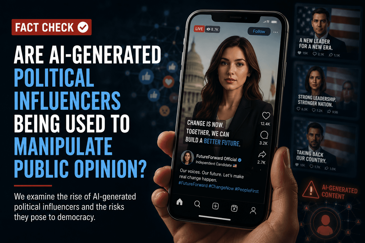 Vérification : Les influenceurs politiques générés par l'IA sont-ils utilisés pour manipuler l'opinion publique