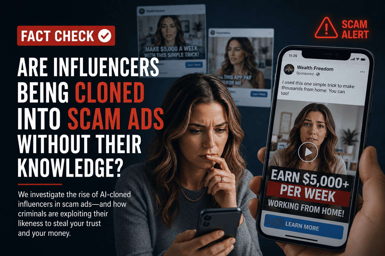 Vérification : Les influenceurs sont-ils clonés dans des publicités frauduleuses sans leur connaissance ?